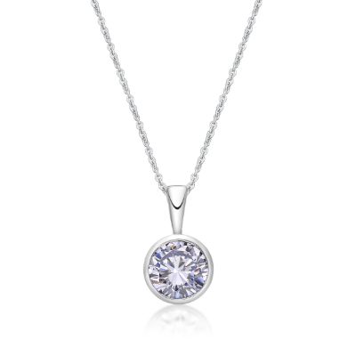 Picture of JUNE           , 5mm BEZEL PENDANT with CHAIN